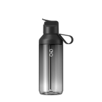 Garrafa transparente com palhinha e tampa rebatível 710ml Ocean Bottle cor preto