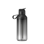 Garrafa transparente com palhinha e tampa rebatível 710ml Ocean Bottle cor preto segunda vista traseira