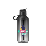 Garrafa transparente com palhinha e tampa rebatível 710ml Ocean Bottle cor preto