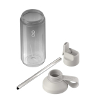 Garrafa transparente com palhinha e tampa rebatível 710ml Ocean Bottle cor cinzento-claro segunda vista