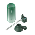 Garrafa transparente com palhinha e tampa rebatível 710ml Ocean Bottle cor verde-escuro segunda vista