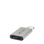 Power bank personalizável alumínio reciclado com porta-chaves 2.000 mAh vista principal