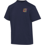 T-shirt oversized de algodão orgânico com gramagem 260 g/m2 Elevate cor azul-marinho vista impressão serigrafia