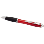 Caneta de clique em plástico reciclado com pega suave e tinta preta cor vermelho segunda vista