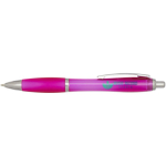 Caneta de plástico reciclado com pega, tinta preta cor cor-de-rosa