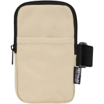 Bolsa para fixar em garrafas repelente à água com fecho e velcro cor castanho segunda vista frontal