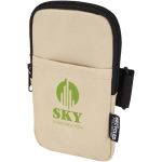 Bolsa para fixar em garrafas repelente à água com fecho e velcro cor castanho vista impressão transfer