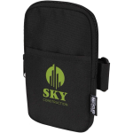 Bolsa para fixar em garrafas repelente à água com fecho e velcro cor preto vista impressão transfer