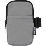 Bolsa para fixar em garrafas repelente à água com fecho e velcro cor cinzento segunda vista frontal