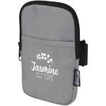 Bolsa para fixar em garrafas repelente à água com fecho e velcro cor cinzento vista impressão transfer