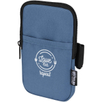 Bolsa para fixar em garrafas repelente à água com fecho e velcro cor azul bondi vista impressão transfer