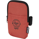 Bolsa para fixar em garrafas repelente à água com fecho e velcro cor mogno vista impressão transfer