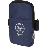 Bolsa para fixar em garrafas repelente à água com fecho e velcro cor azul-marinho vista impressão transfer