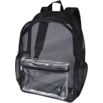 Mochila em rede reciclada transparente com bolso frontal 18L cor preto