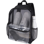 Mochila em rede reciclada transparente com bolso frontal 18L cor preto segunda vista