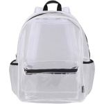 Mochila em rede reciclada transparente com bolso frontal 18L cor branco segunda vista frontal