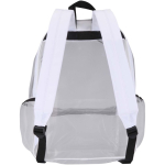 Mochila em rede reciclada transparente com bolso frontal 18L cor branco segunda vista traseira