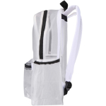 Mochila em rede reciclada transparente com bolso frontal 18L cor branco vista lateral