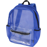 Mochila em rede reciclada transparente com bolso frontal 18L cor azul real