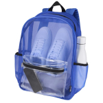 Mochila em rede reciclada transparente com bolso frontal 18L cor azul real segunda vista
