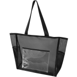Saco tote transparente em rede reciclada com fecho de correr 23L cor preto