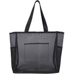 Saco tote transparente em rede reciclada com fecho de correr 23L cor preto segunda vista traseira