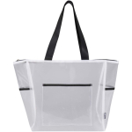 Saco tote transparente em rede reciclada com fecho de correr 23L cor branco segunda vista frontal
