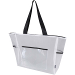Saco tote transparente em rede reciclada com fecho de correr 23L cor branco