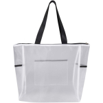 Saco tote transparente em rede reciclada com fecho de correr 23L cor branco segunda vista traseira