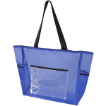 Saco tote transparente em rede reciclada com fecho de correr 23L cor azul real