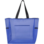 Saco tote transparente em rede reciclada com fecho de correr 23L cor azul real segunda vista traseira