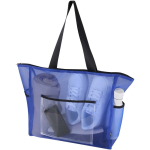 Saco tote transparente em rede reciclada com fecho de correr 23L cor azul real segunda vista