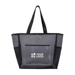 Saco tote transparente em rede reciclada com fecho de correr 23L vista principal