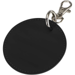 Porta-chaves redondo em pele sintética reciclada com argola integrada cor preto