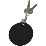 Porta-chaves redondo em pele sintética reciclada com argola integrada cor preto segunda vista