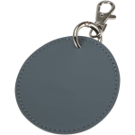 Porta-chaves redondo em pele sintética reciclada com argola integrada cor azul bondi