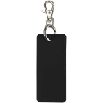 Porta-chaves retangular em pele sintética reciclada com argola cor preto segunda vista frontal