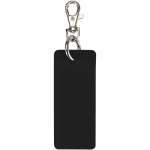 Porta-chaves retangular em pele sintética reciclada com argola cor preto segunda vista traseira