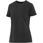 T-shirt senhora manga curta em algodão fiado em anel 160 g/m2 Elevate cor preto