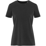 T-shirt senhora manga curta em algodão fiado em anel 160 g/m2 Elevate cor preto segunda vista frontal
