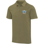 Polo de homem de manga curta em piqué pré-lavado 200 g/m² Elevate cor verde-escuro vista impressão serigrafia