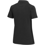 Polo mulher manga curta piqué pré-lavado e pré-encolhido 200 g/m2 Elevate cor preto terceira vista traseira