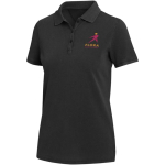 Polo mulher manga curta piqué pré-lavado e pré-encolhido 200 g/m2 Elevate cor preto vista impressão serigrafia