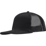 Boné de 6 painéis em sarja de algodão com pala plana 260 g/m2 cor preto