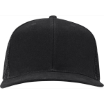 Boné de 6 painéis em sarja de algodão com pala plana 260 g/m2 cor preto segunda vista frontal