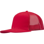 Boné de 6 painéis em sarja de algodão com pala plana 260 g/m2 cor vermelho