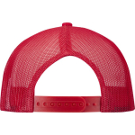 Boné de 6 painéis em sarja de algodão com pala plana 260 g/m2 cor vermelho segunda vista traseira