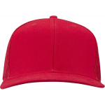 Boné de 6 painéis em sarja de algodão com pala plana 260 g/m2 cor vermelho segunda vista frontal