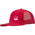 Boné de 6 painéis em sarja de algodão com pala plana 260 g/m2 cor vermelho vista impressão serigrafia
