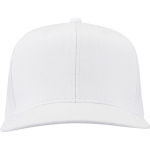 Boné de 6 painéis em sarja de algodão com pala plana 260 g/m2 cor branco segunda vista frontal